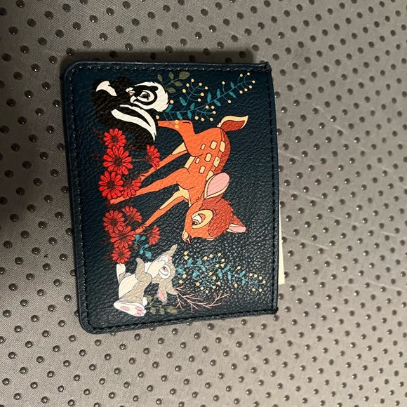 Disney Bambi Card Holder with Floral Design Leather - Picture 2 of 4